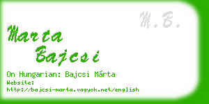 marta bajcsi business card