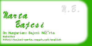 marta bajcsi business card